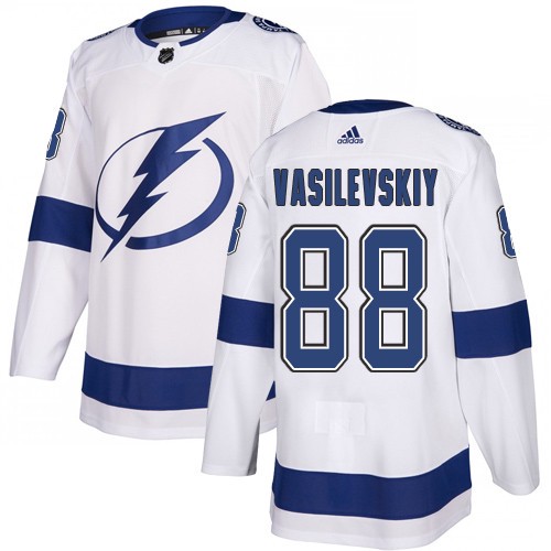Adidas Tampa Bay Lightning Men 88 Andrei Vasilevskiy White Road Authentic Stitched NHL Jersey